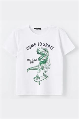 Erkek Çocuk Tshirt Beyaz - Aron
