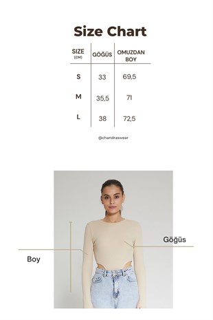 Gri Kadın Fitilli Bel Dekolteli Parmak Detaylı Bodysuit - Ren