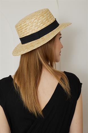 Kadın Bej Hasır Şapka - Laura