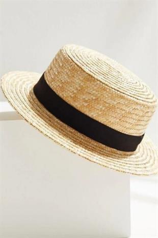 Kadın Bej Hasır Şapka - Laura