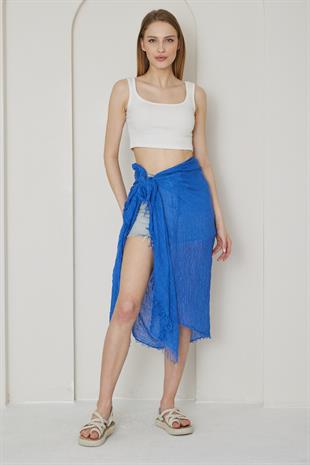 Kadın Pareo Şal Mavi - Polle