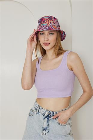 Kadın Yazlık Desenli Bucket Şapka Pembe - Hope