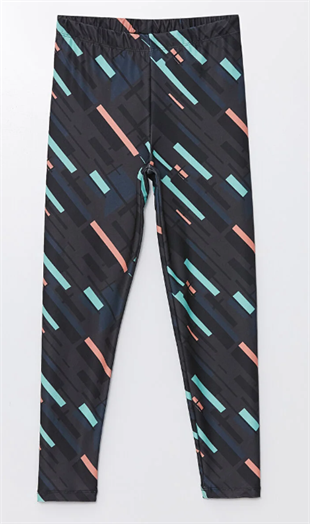 Kız Çocuk Baskılı  Active Tayt Antrasit- Felix