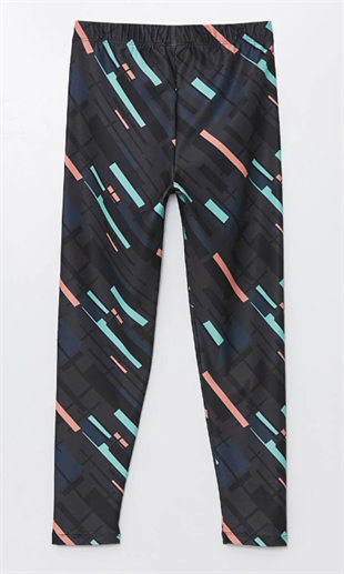 Kız Çocuk Baskılı  Active Tayt Antrasit- Felix