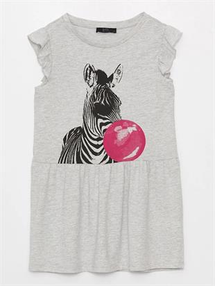 Kız Çocuk Baskılı Elbise - Flower