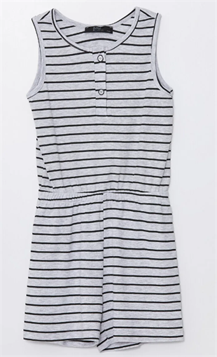 Kız Çocuk Çizgili Şortlu Tulum - Lorin