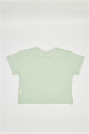 Kız Çocuk Crop Tshirt Yeşil - Aleyna
