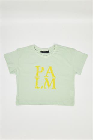 Kız Çocuk Crop Tshirt Yeşil - Aleyna
