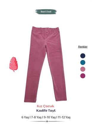 Kız Çocuk Kadife Tayt Pembe- Deka