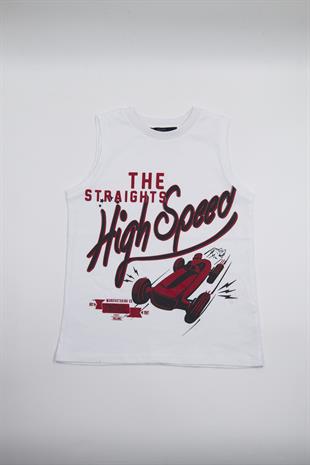Erkek Çocuk Kolsuz Tshirt Beyaz - Tara