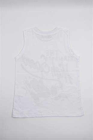 Erkek Çocuk Kolsuz Tshirt Beyaz - Tara