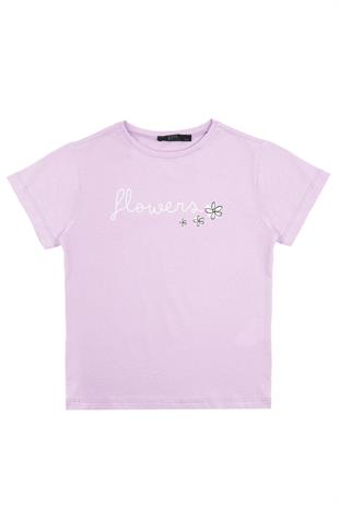 Kız Çocuk Mor Tayt Tshirt Takım - Alden