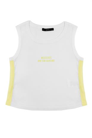 Kız Çocuk Sarı Şort Tshirt Takım - Kolej