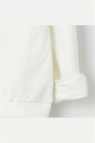Kız Çocuk Sweatshirt Baskılı Beyaz- Miranda