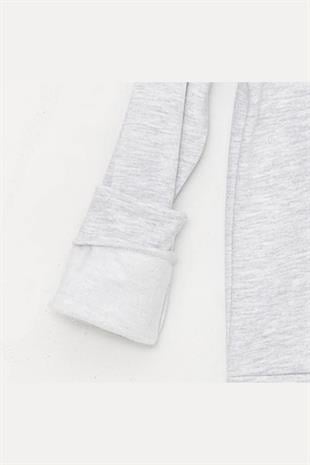 Kız Çocuk Sweatshirt Baskılı Gri Melanj- Miranda