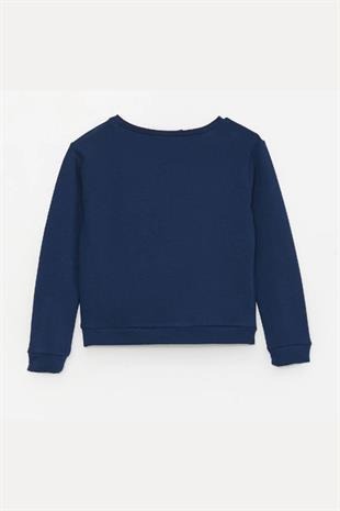 Kız Çocuk Sweatshirt Baskılı Lacivert- Miranda