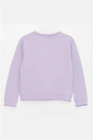 Kız Çocuk Sweatshirt Baskılı Mor- Serena
