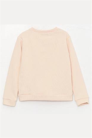 Kız Çocuk Sweatshirt Baskılı Pembe- Serena