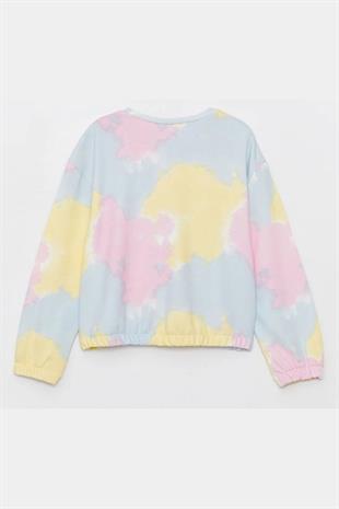 Kız Çocuk Sweatshirt Batik Desenli Sarı- Mila