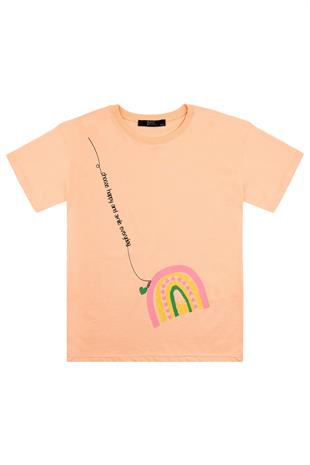 Kız Çocuk Turuncu Tshirt Baskılı- Wear
