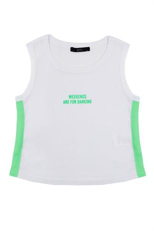 Kız Çocuk Yeşil Şort Tshirt Takım - Kolej