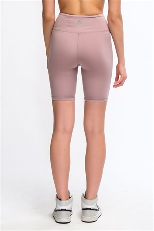 Rose Kadın Yüksek Bel Soft Touch Biker Kısa Şort Spor Tayt - Pageda