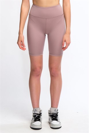 Rose Kadın Yüksek Bel Soft Touch Biker Kısa Şort Spor Tayt - Pageda