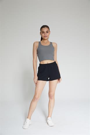 Siyah Kadın Soft Touch Kısa Şort - Eva