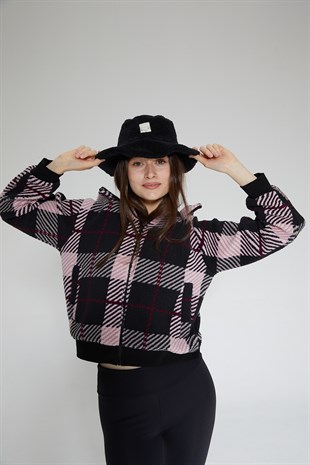 Siyah Peluş Çanta ve Şapka 2li Paket