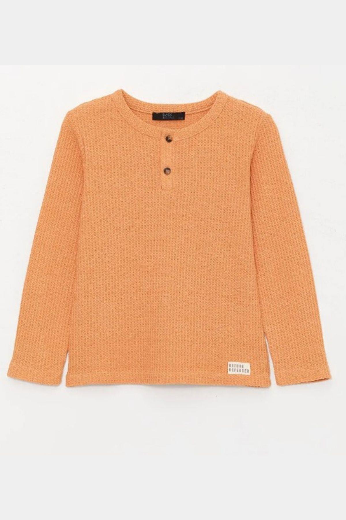 Erkek Çocuk Sweatshirt Turuncu - Waffle
