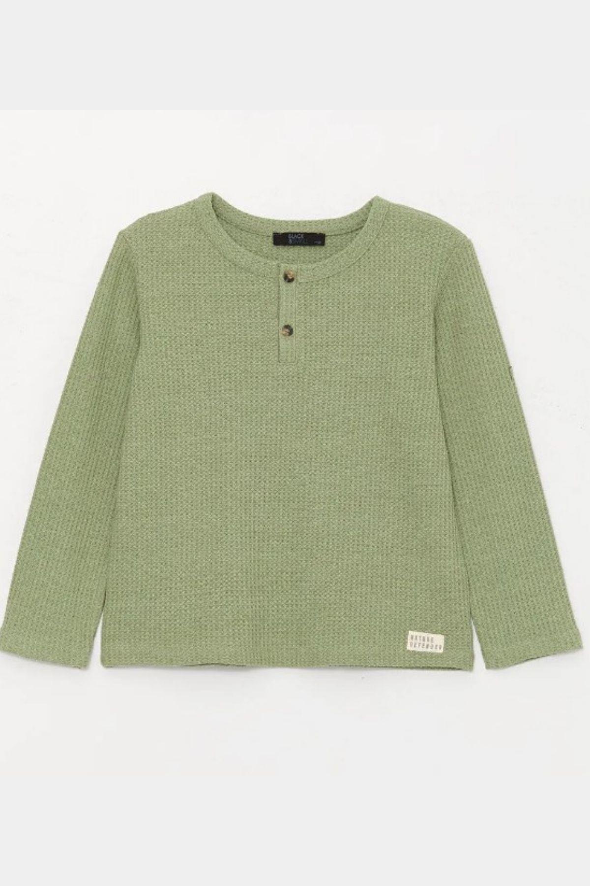 Erkek Çocuk Sweatshirt Yeşil - Waffle