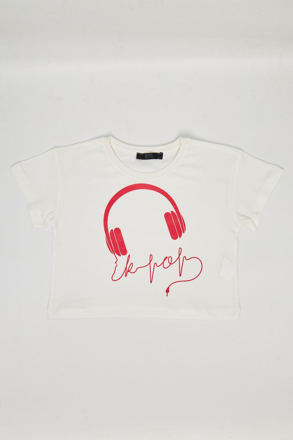 Kız Çocuk Crop Tshirt Beyaz - Aleyna
