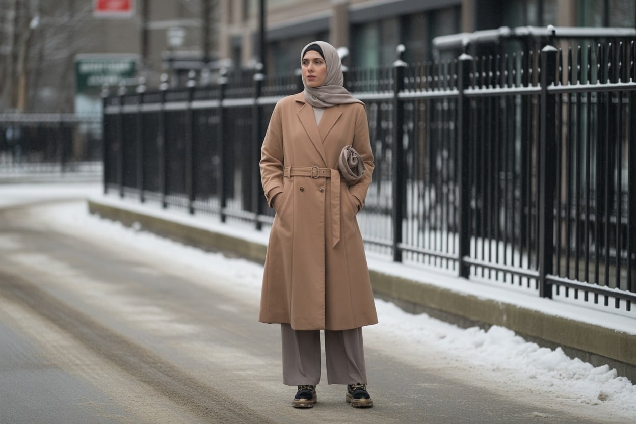 Tesettür kaban ile kış kombinleri nasıl yapılır