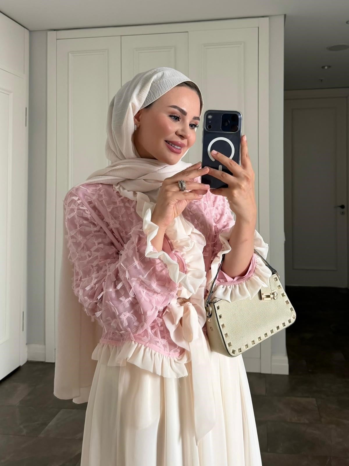 Peri Etekli Takım Pembe