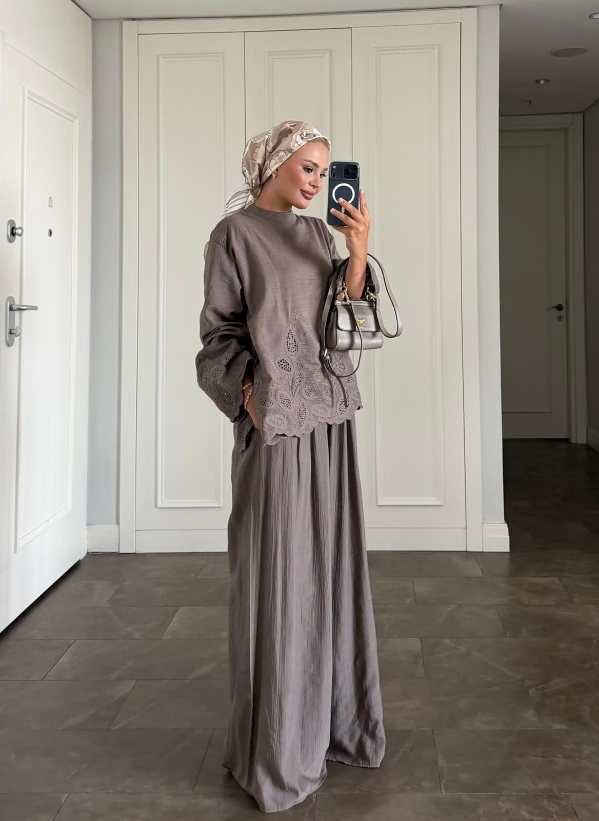 Dolly Pantolonlu Takım Vizon