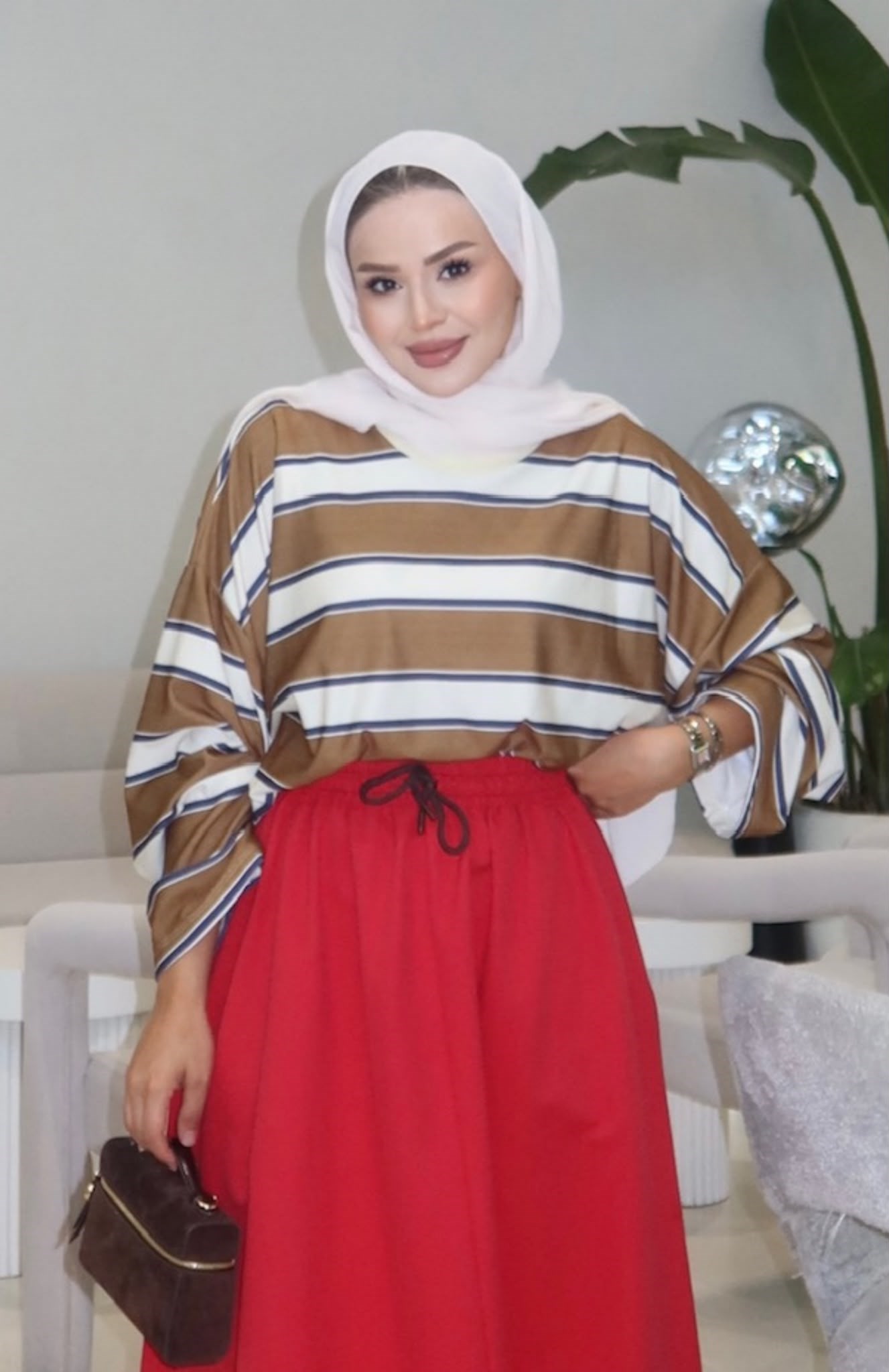 Basic Sweatshirt Kahve Sarı