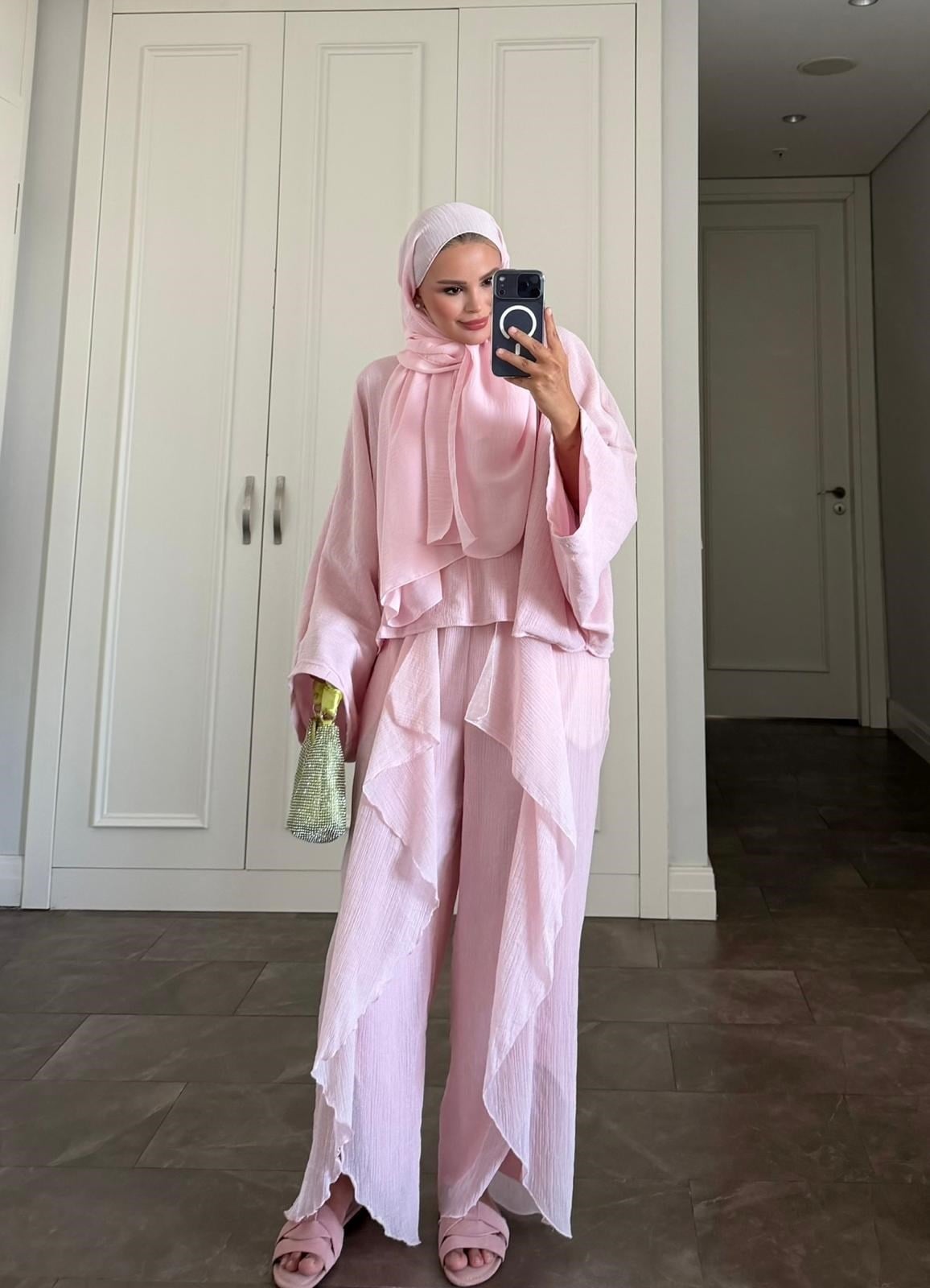 Suzy Pantolonlu Takım Pembe