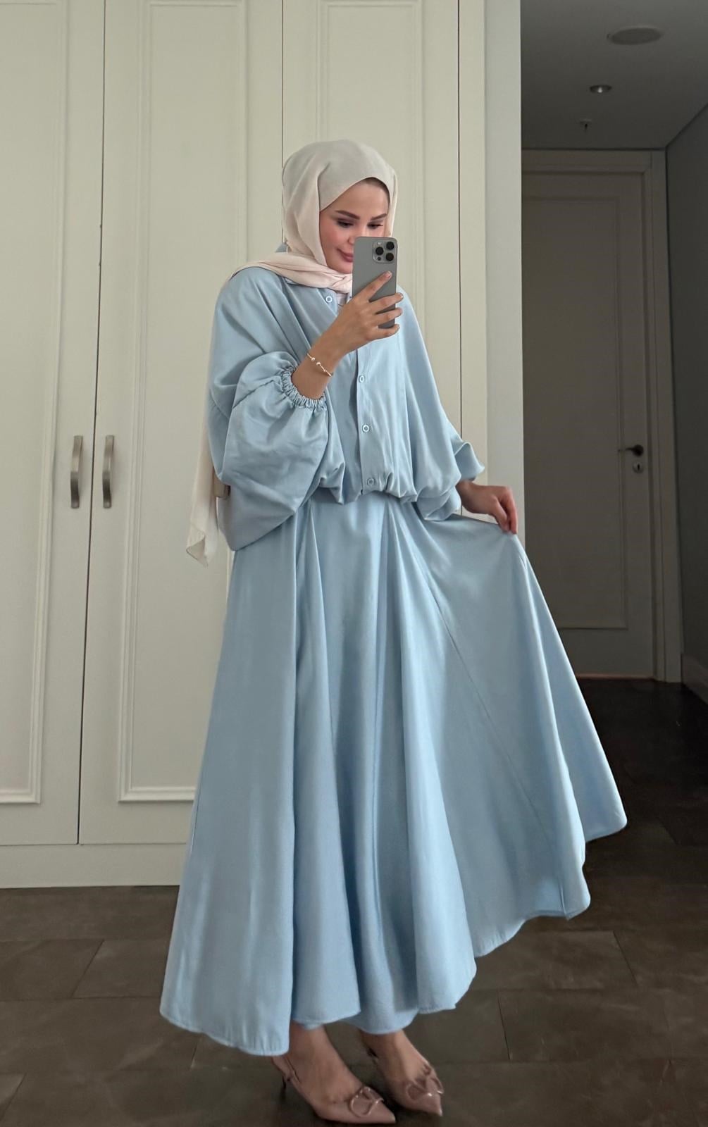 Buğlem Etekli Takım Mavi