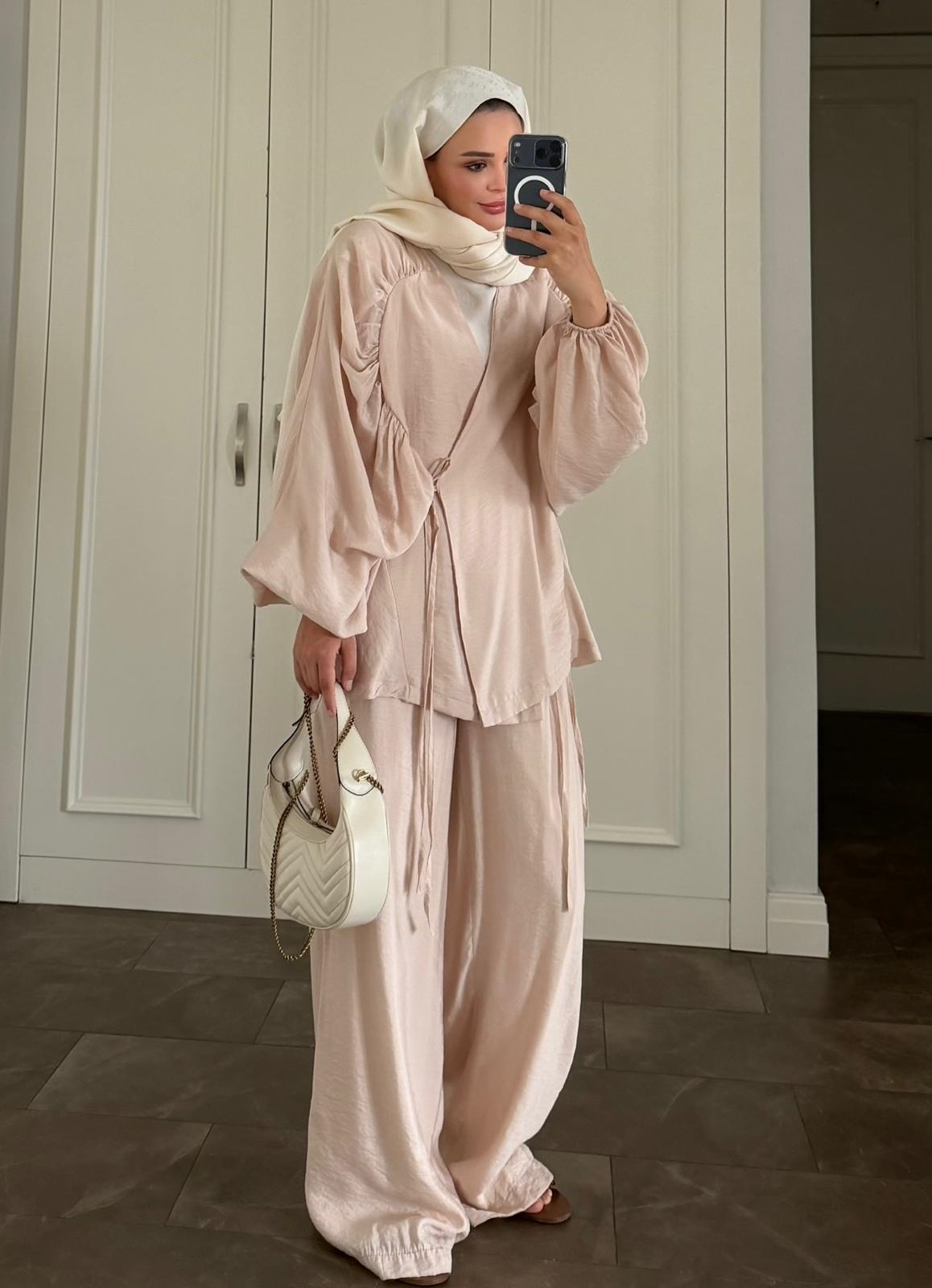 Ferino Tensel Takım Bej