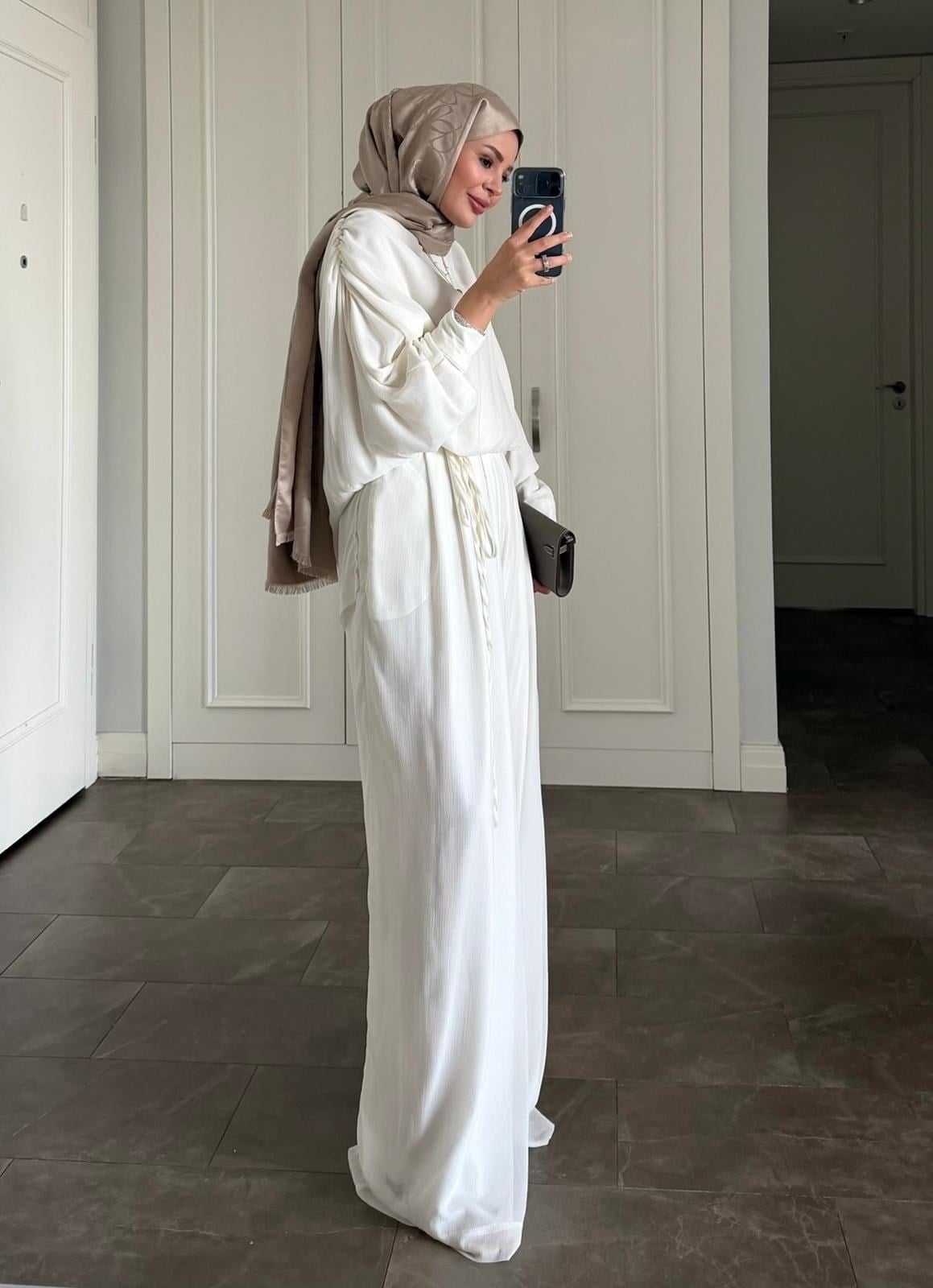 Think Pantolonlu Takım Ekru