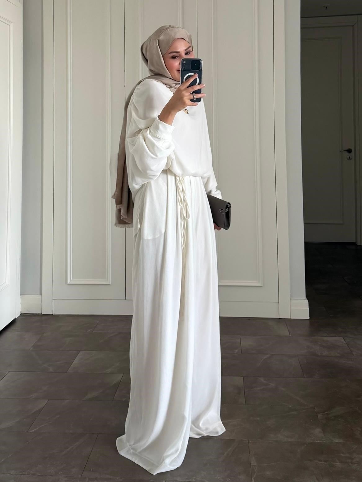 Think Pantolonlu Takım Ekru