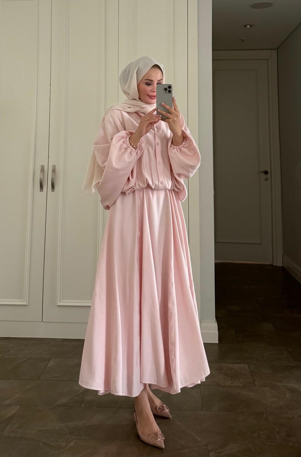 Buğlem Etekli Takım Pembe