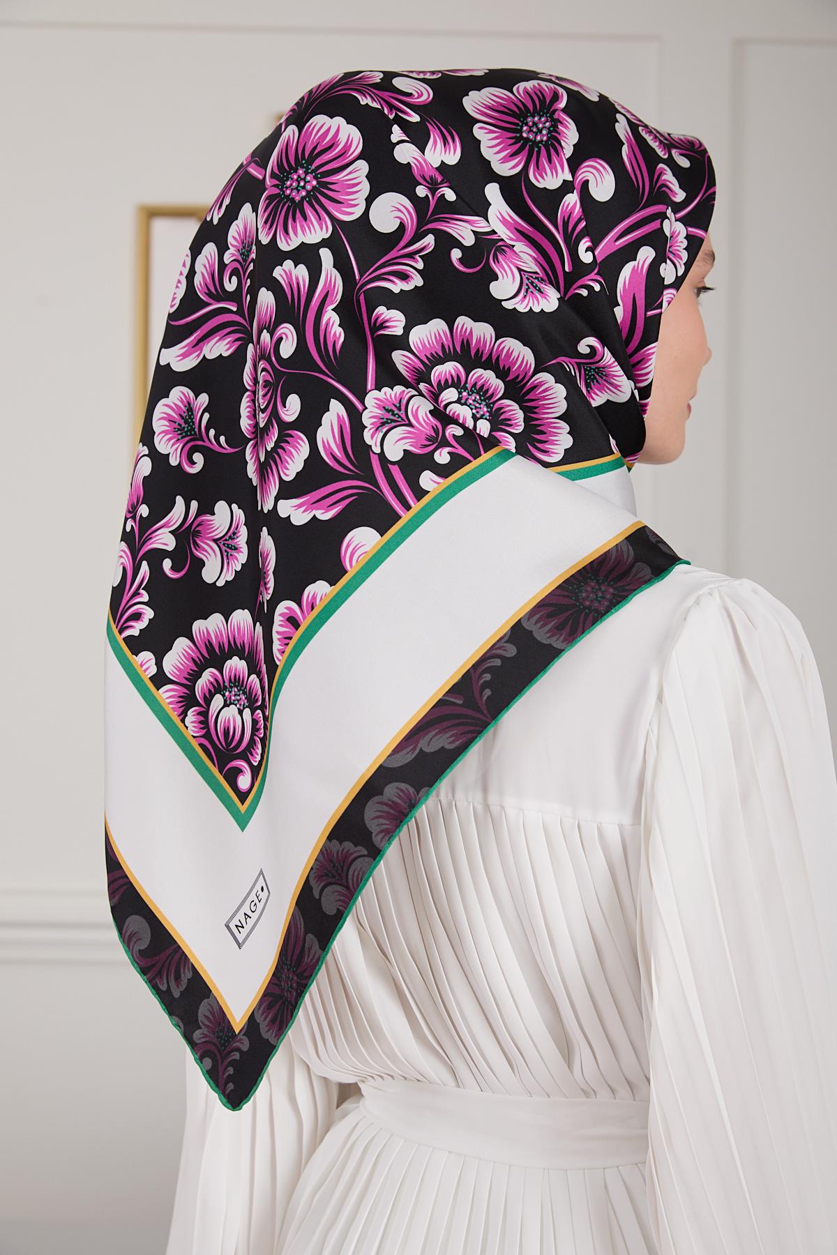 BOTANİK TWİLL İPEK EŞARP SİYAH