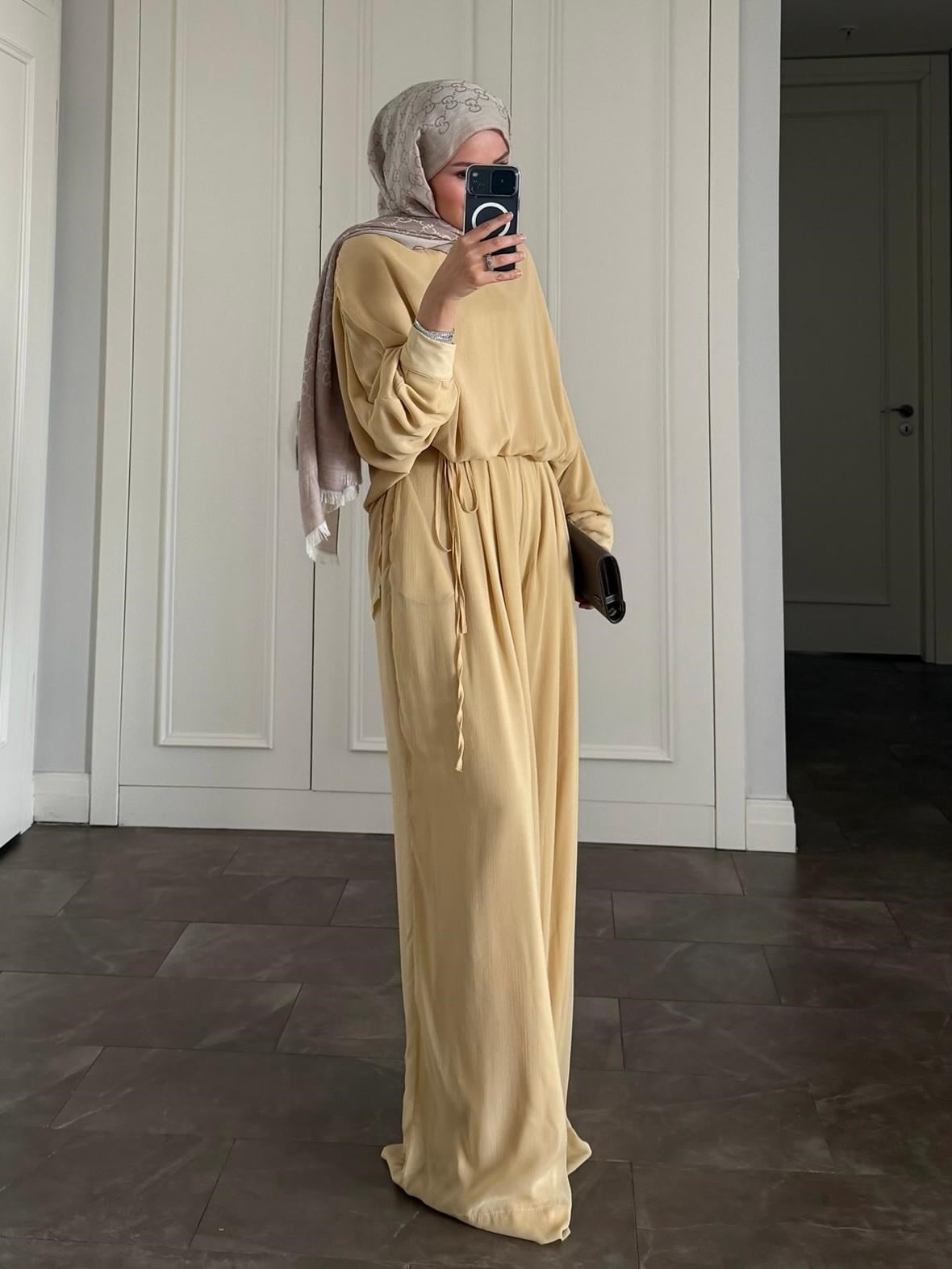 Think Pantolonlu Takım Sarı