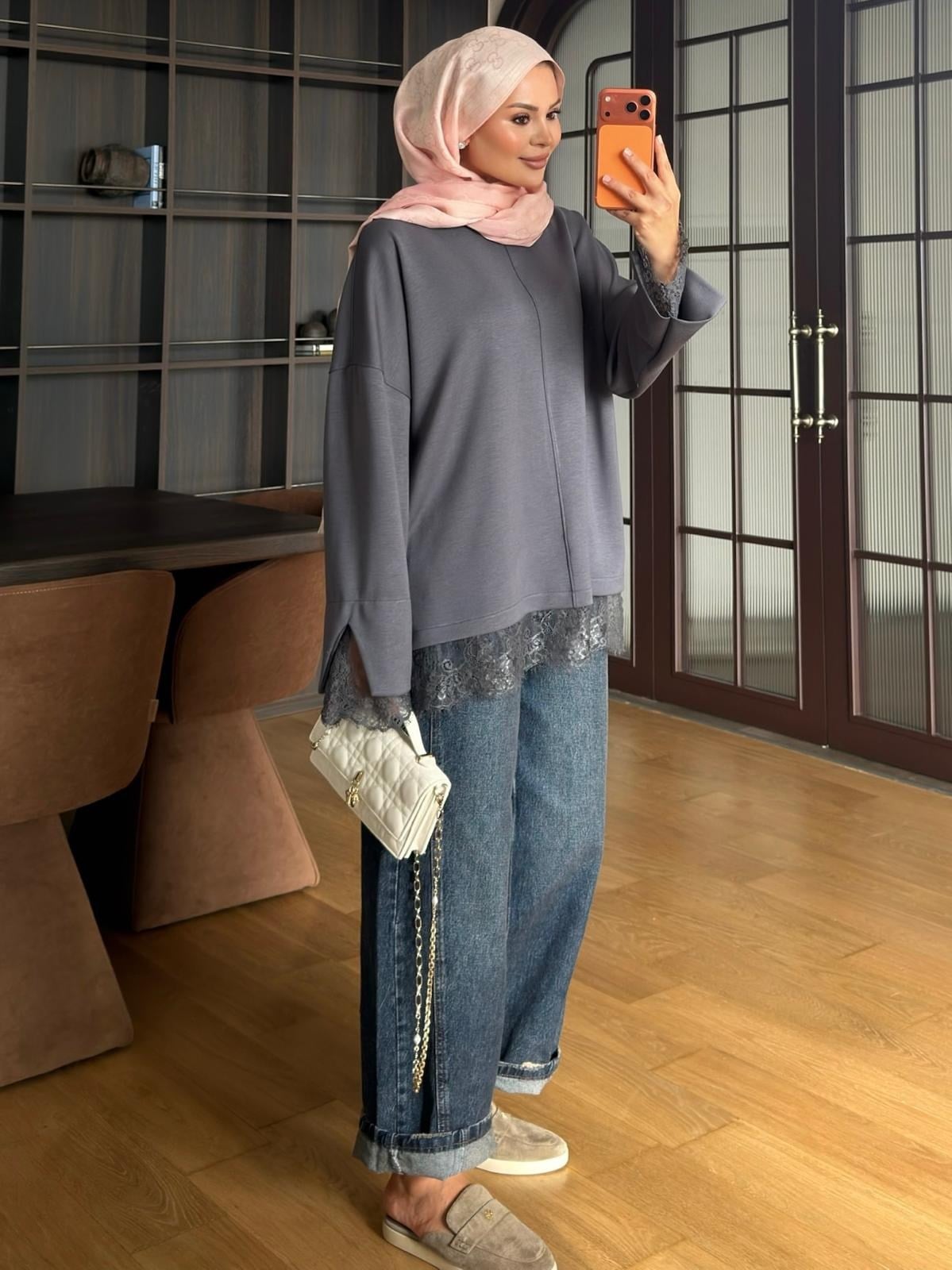 Oysho Dantelli Body Gri