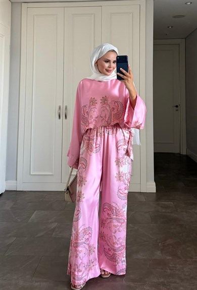 Lilyum Pantolonlu Takım Pembe 