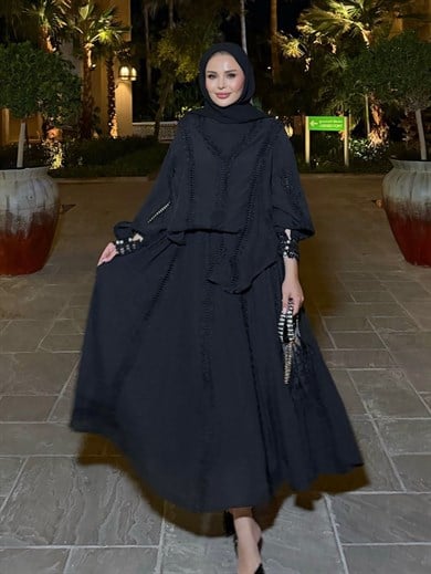 Efru Etekli Takım Siyah