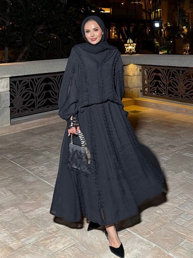 Efru Etekli Takım Siyah