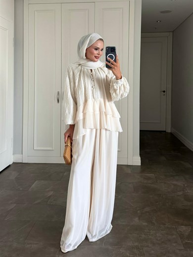 Furla Pantolonlu Takım Krem