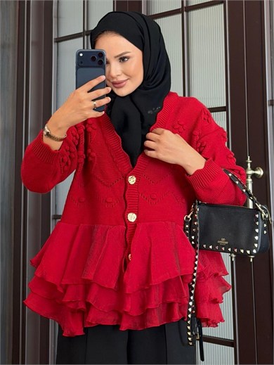 Dolly Triko Hırka Kırmızı